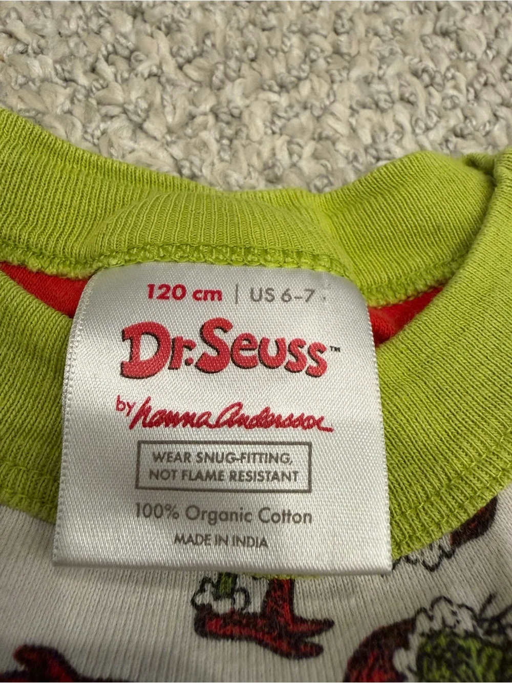 Hanna Andersson Grinch Pajamas Size 6-7